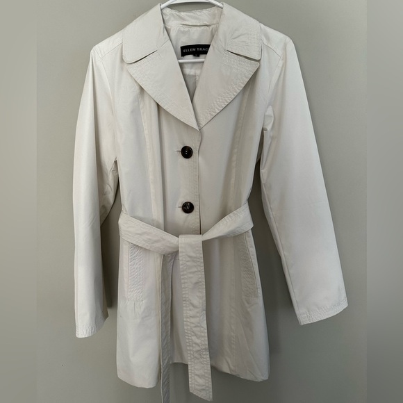 Ellen Tracy White Trench Coat Size S - Picture 1 of 8